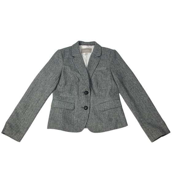 Banana Republic Jackets & Blazers - Banana Republic Herringbone Blazer Womens 6 Gray Wool Blend Career Jacket